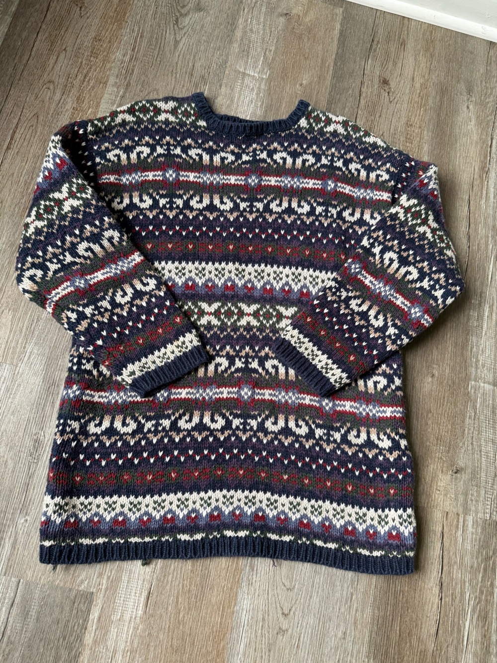 VTG AE OUTFITTERS Fair Isle Crewneck Sweater Grandpa Sweatee Retro Multi Color S